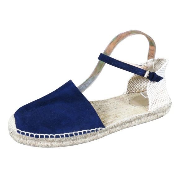 Boden Shoes - Boden Peggy Womens Espadrille Flat Size 40 Summer Navy Blue Suede Spain